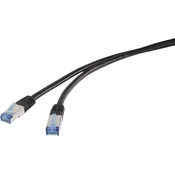 Renkforce Renkforce RF-4673686 RJ45 omrežni kabel\, Patch kabel CAT 6a S/STP 1.00 m črna UV odporen 1 kos, (20419199)