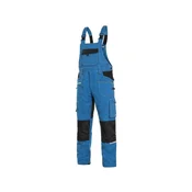 CXS Farmer hlače z naprsnikom CXS STRETCH, 170-176cm, moške, svetlo modre - črne