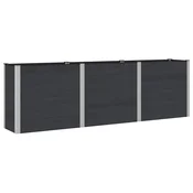 Povišena vrtna gredica Crna 300 x 50 x 91 cm