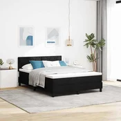 vidaXL vidaXL Postelja z vzmetnico z vzmetnico Črna 140 x 200 cm blago, (5000128657)