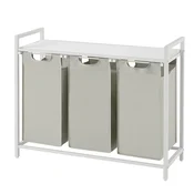 Songmics Košara za perilo 4 pregrade 92,5x33x72 cm bela