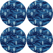 Bertoni Home Unisexs 4 Round Table Pads Set Cone Navy Blue