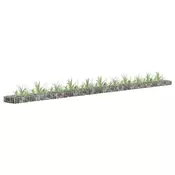 vidaXL Visoka greda gabion pocinkano jeklo 450x30x10 cm