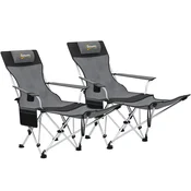 Homestar Set kamping stolov 2 kosa 125x48x90 cm siva
