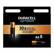 Alkalne baterije Duracell - Optimum, AA, 8 kom.