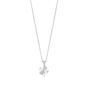 Lotus Silver Nežna srebrna ogrlica s prozorno cirkonovo štiriperesno deteljico LP3108-1/1