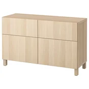 BESTA Pohištveni sestav z vrati/predali, imitacija beljenega hrasta/Lappviken/Stubbarp imitacija beljenega hrasta, 120x42x74 cm