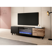TV element Random RTV-K s kaminom - wotan hrast/crna