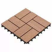 vidaXL Tla za teraso 11 pcs Rjava 30 x 30 cm WPC