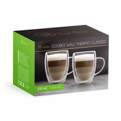 Set skodelic z dvojnim steklom za caffe latte 350ml 2 kosa