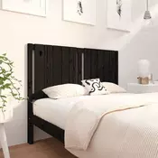 Uzglavlje za krevet crni 125,5 x 4 x 100 cm od masivne borovine