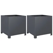 Vidaxl Vrtno korito 2 kosa antracit 40x40x40 cm jeklo