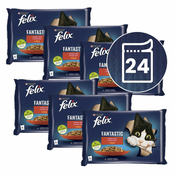 Vrečke FELIX Fantastic okusen izbor hran z govedino in piščancem v želatini 24x85 g