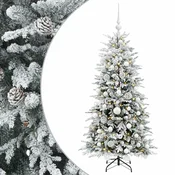 Vidaxl Umetna božična jelka z bučko 150 cm 150 LED Toplo bela