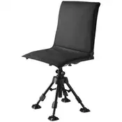 VEVOR Lovska stol 360 stopinj tiho vrtljivo 57x50x108 cm nastavljiv zložljiv črna