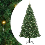 Vidaxl Umestno božično drevo Zelena 240 cm PVC, jeklo in plastika