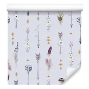Tapeta Boho perje za dnevno sobo in spalnico 50x1000 cm