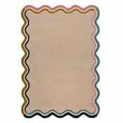 Krem ručno rađen vunen tepih 120x170 cm Leo Scallop – Flair Rugs