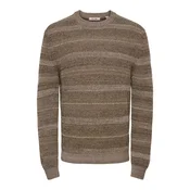Only & Sons Pulover ONSLAKE rjava/svetlo rjava