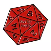 shumee Kovinska RPG DND značka - rdeča D20 Zje*an si