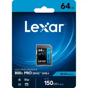 Lexar Lexar | Spominska kartica | Professional 800x PRO | 64 GB | SDXC | Flash pomnilnik razreda UHS-I