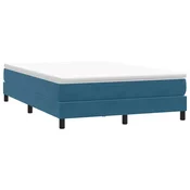 vidaXL vidaXL Box spring postelja brez vzmetnico temno modra 140x210 cm žamet, (21791583)