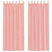 Vidaxl Voile zavese z zankami 2 kosa roza 140x260 cm