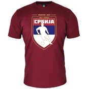 011Shop Muška majica kratkih rukava, Srbija štit svi u napad EP 2024, Bordo