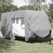 shumee vidaXL Prevleka za prikolico siva 670x250x220 cm netkana tkanina