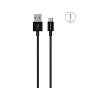 slomart Kabel Puro White USB-A USB-C 1m - črn