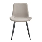 SONNENH Jedilni stoli, 4 v kompletu, 83 cm, toplo siva, črne kovinske noge, umetno usnje PU, širok sedež 50 x 40,7 cm, gladko zaobljeno naslonjalo in črne kovinske noge