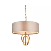 Endon 95212 - Luster na lancu 3xE27/10W/230V, precnik 60 cm, siva/mesing