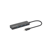 MANHATTAN USB-C HUB 4port 164924 3.2 G1/5Gbps/Crni