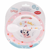 Stor Otroška plastična posoda 2 kosa, MINNIE MOUSE Baby, skleda, žlica, 13178