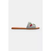 Coach natikači z ravnim podplatom ženski bombažni Holly Denim Cherries Sandal