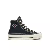 Modne superge Converse Chuck Taylor All Star Lift Crafted Stitching Platform Hi A08731C Črna