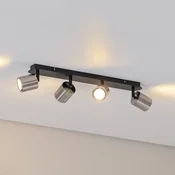 Luminex Stropni žaromet Demia, črn/nikljev, dolžina 66 cm, GU10 - Dnevna soba/jedilnica - Sodobni - črna, nikljevo - Kovina