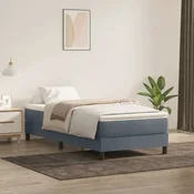 shumee vidaXL Postelja z vzmetnim vzmetnim okvirjem brez vzmetnice temno siva 100x220 cm