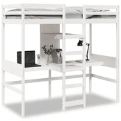 Vidaxl Okvir za pograd brez vzmetnice bel 75x190 cm trdna borovina
