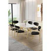 Hanah Home Trpezarijski set, 7 komada, Crni