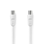 Nedis Koaksialni kabel IEC koaksialni moški IEC koaksialni ženski Ponikljano 90 dB 75 ohmov Dvojno zaščiten 10 0 m Okrogla PVC Bela ovojnica