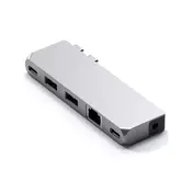 Satechi Aluminium Pro Hub Mini, 1xUSB4 96W, 1xHDMI 6K 60Hz, 2 x USB-A 3.0, 1xEthernet, 1xUSB-C, 1xAudio, Ezüst