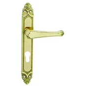 Okovje za vrata COBRA IKARUS (OLV - polirana, sijoča medenina), klika-klika, Odprtina za cilindrični vložek PZ, COBRA OLV (polirana, sijoča medenina), 72 mm