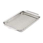 Pladenj za peko OVENBOND 30 x 22 cm, s hladilno rešetko, srebrna, nerjaveče jeklo, Hestan