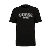 GUESS Majica dimno modra/svetlo siva/črna/bela