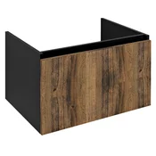 LOREA omarica za umivalnik 70x44x51,2cm, 1x predal, hrast collingwood/črna mat - Rjava - 70x44x51,2 cm - Sapho - LOREA - 24 - MDF/laminat - 700 - 440 - 512 - 14