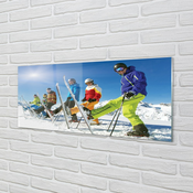 tulup.si Slika na akrilnem steklu Smučarjev zimske gore 140x70 cm 4 obešalnika