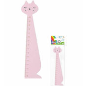 Fiorello Škola Drveni Lenjir Maca - Roze 15cm - 2049