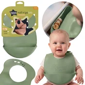 Tommee Tippee Tommee Tippee Zeleni SILIKONSKI SLINČEK z žepkom, vodoodporen, nastavljiv, fleksibilen 6m+