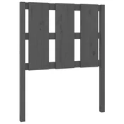 Vidaxl Posteljno vzglavje sivo 80,5x4x100 cm trdna borovina